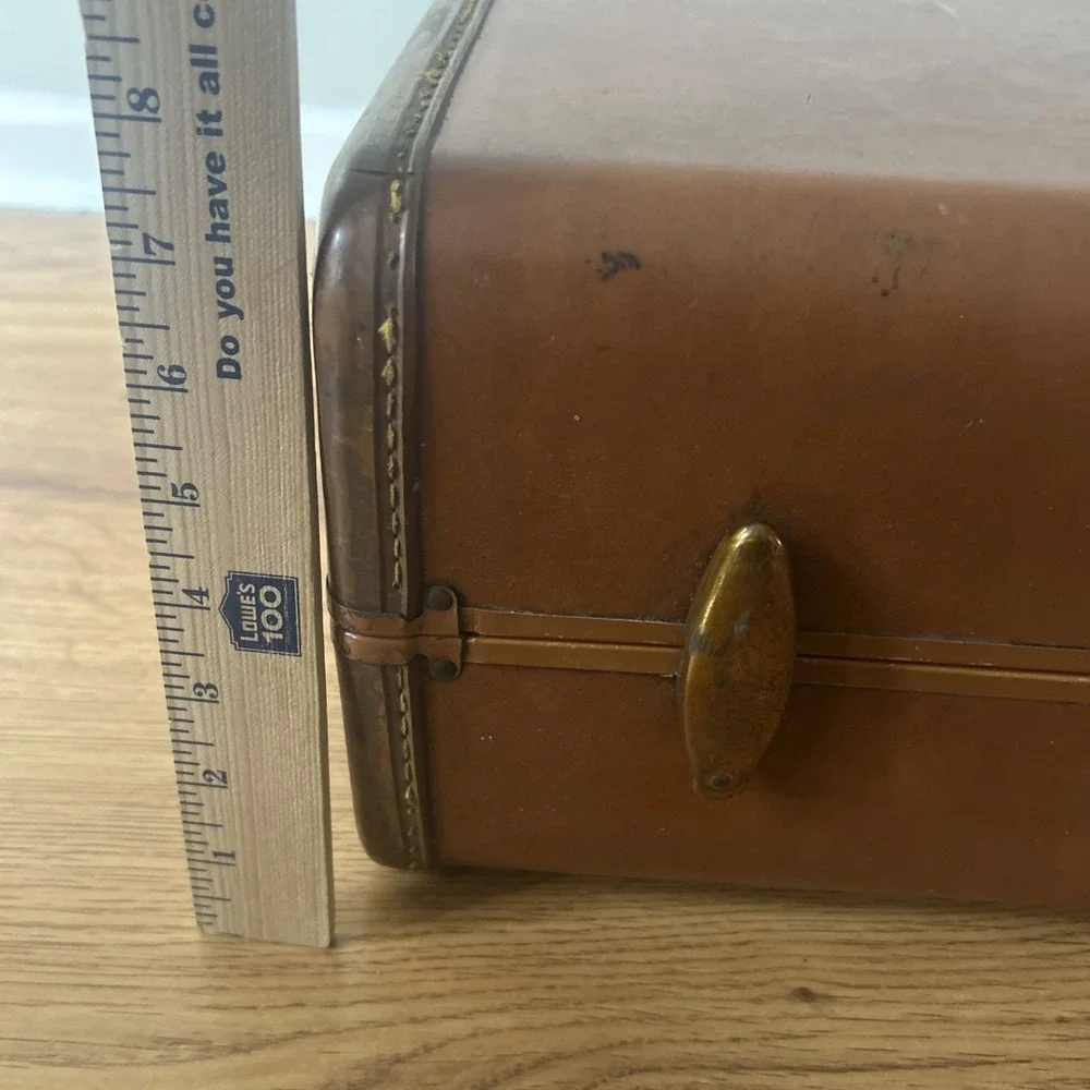 Vintage 1950s SAMSONITE Luggage Leather Suitcase Brown